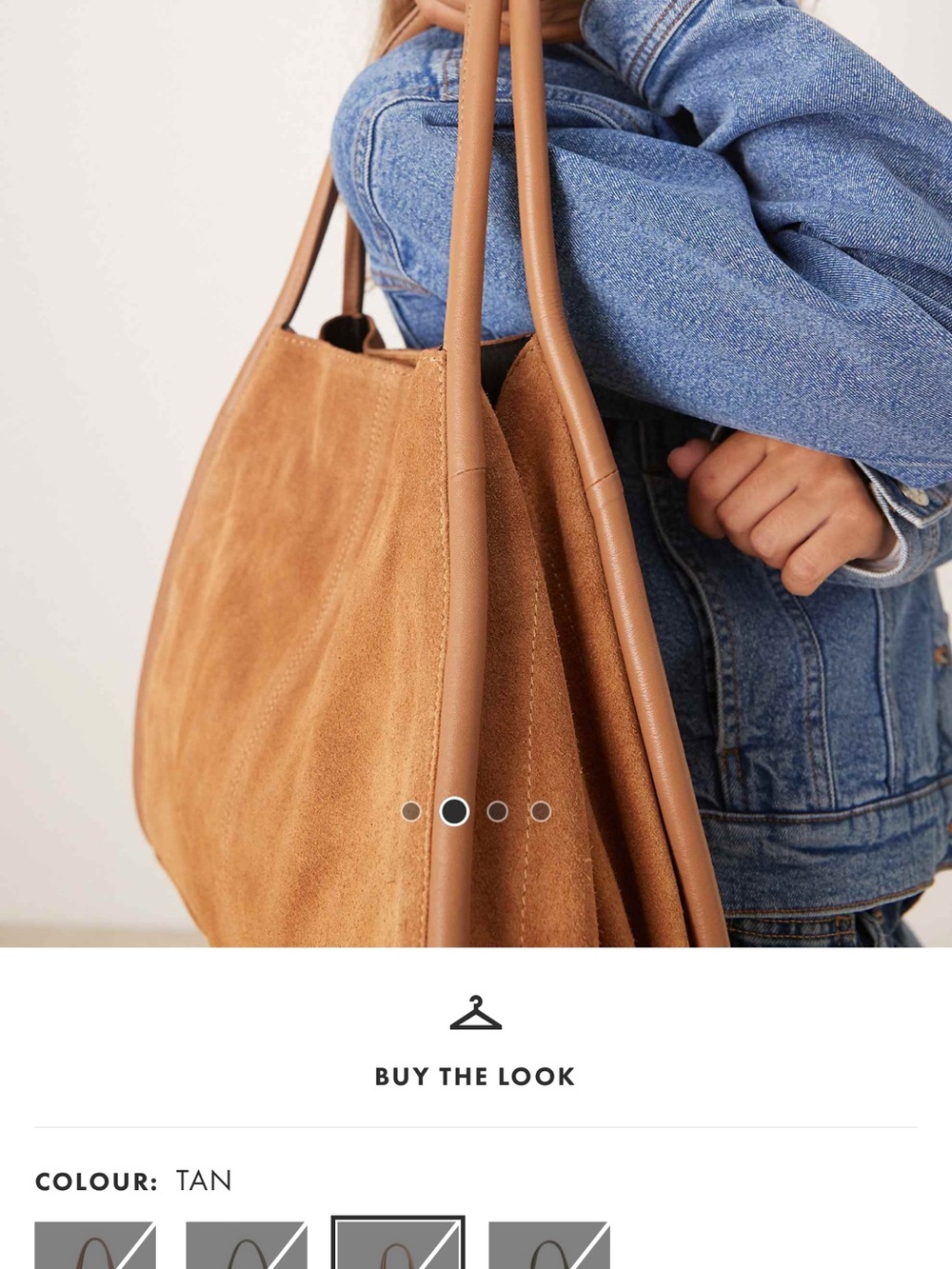 ASOS Tan Suede Tote Shoulder Bag - Picture 4 of 7